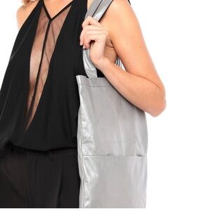 Rick Owens Silver Leather Tote